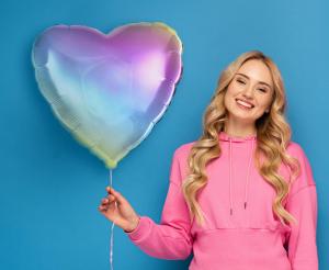 Srce -višebojni folijski balon 45 cm 18"