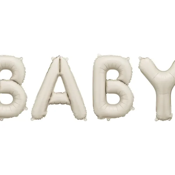 Folija balon natpis Baby, mat bež,