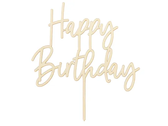 Drveni ukras Happy birthday, 16.5 cm