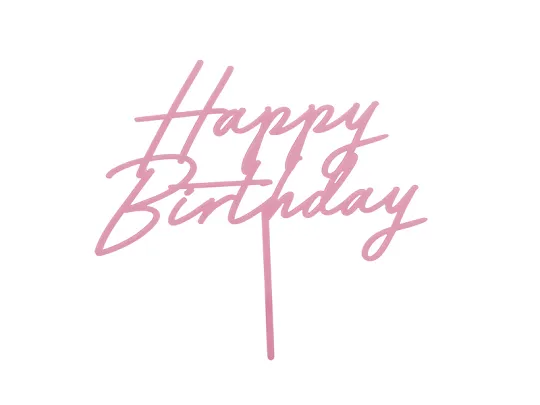 large_KPT79-081J_01_S Toper za tortu-akril Happy birthday, light pink, 16.5 cm